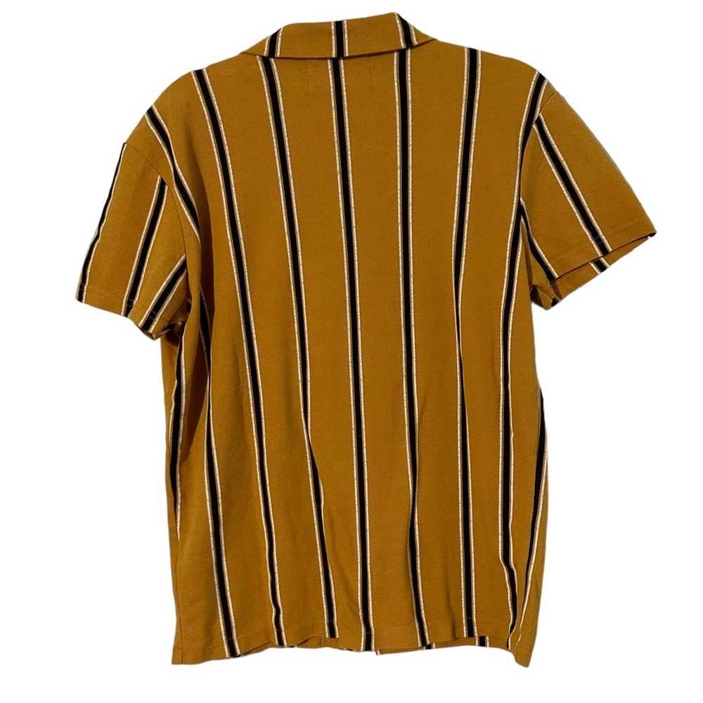 Pull&Bear Vertical Stripe Button Up Knit Shirt S - image 3